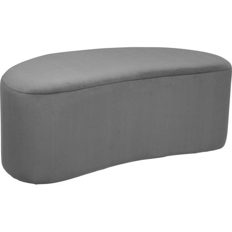 Atmosphera – Banc en velours gris 98x51cm – Assise pour 2 personnes – Structure MDF durable – Design moderne pour espaces réduits (1/4)