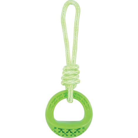 Anneau rond en TPR et corde 25 cm, vert, Samba Jouet pour chien - animallparadise