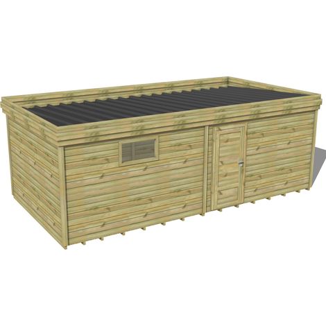 ABRI DE JARDIN bois traité 27mm, 7,3x3,4m, 25m2, Plancher (1/3)