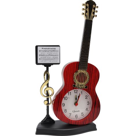 Réveil violon au design unique et innovant, idéal pour décorer un bureau ou un salon. Cadeau original. Référence : 2166B (hauteur : 24,2 cm). (1/5)