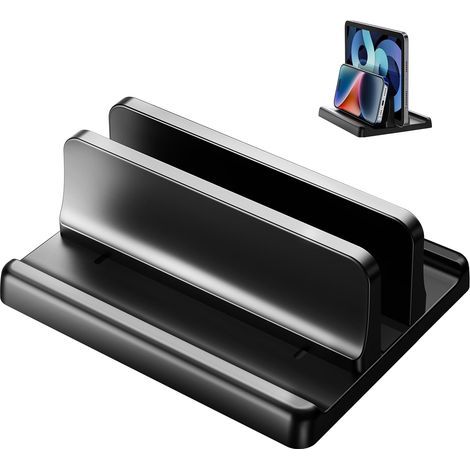 Soporte vertical 3 en 1 para portátil, soporte ajustable de plástico ABS para ordenador de sobremesa, soporte vertical para portátil, ahorra espacio para todos los libros. (1/5)