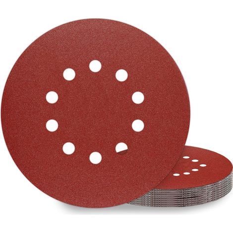 225-mm-Schleifscheiben, 10 Stück, Körnung P150, 10 Löcher, runde 225-mm-Schleifscheiben, Schleifpapier für Schleifmaschinen (1/5)