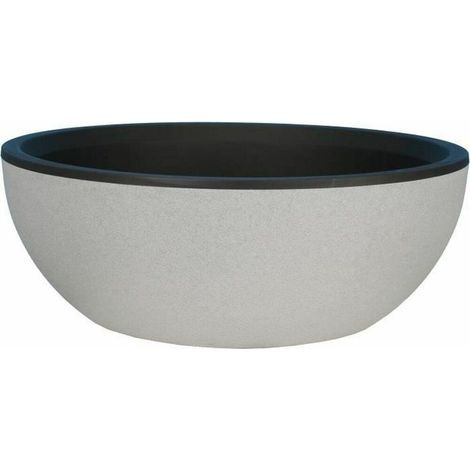 Riviera Vaso di fiori in plastica a doppia parete 40 cm pietra