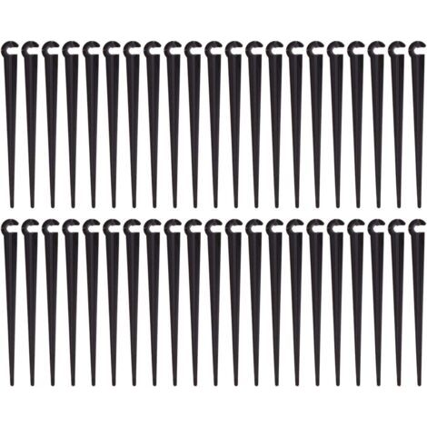 Green Mobility-Piquets de support pour tuyau d'irrigation – Lot de 100 – Plastique PE – Longueur 11 cm – Compatible tubes 4/7 mm (1/5)