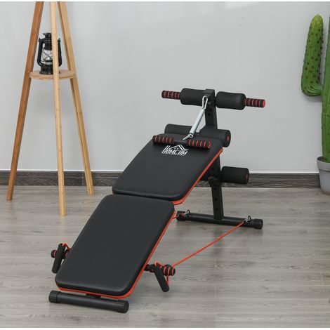 Banco multifunción plegable y ajustable de acero con elásticos, carga máxima 110 kg (1/5)