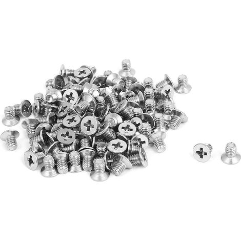 M4x6mm Edelstahl Senkkopf Kreuzschlitz Phillips vis boulons 100 pièces