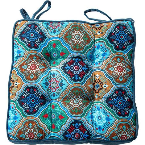 Décoratif Rond Housse De Coussin De Sol Futon 40x40x5cm Coussin de Sol Intérieur Ancien Boho élégant Salon Coton Oreiller Assis sur Le canapé Couverture (1/4)