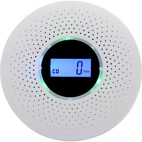 Tigrezy Rauch- und Kohlenmonoxidmelder, 10 Jahre, mit LCD-Display und Testtaste