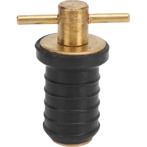 Bouchon de vidange en laiton avec poignée en T pour bateaux, structure robuste, conception à rotation et joint étanche, bouchons en caoutchouc pour yachts et navires, 1,5 cm (0,6 pouce). (1/5)