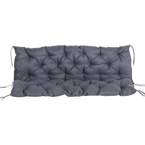 Bankauflage Sitzkissen Rückenkissen Polster Auflage Für Sitzbank Gartenbank Gartenmöbel Hollywoodschaukeln 150 98X8Cm Baumwolle Dunkelgrau