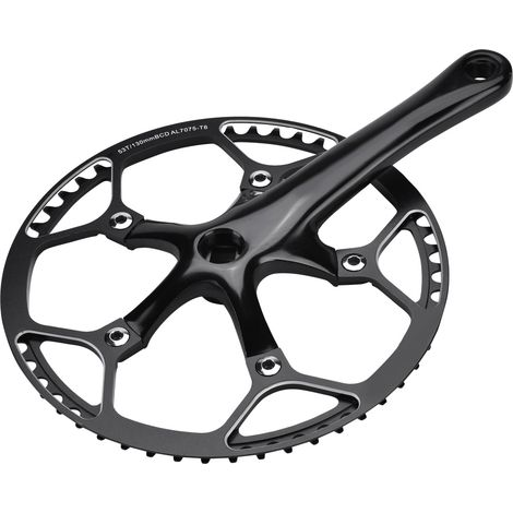 Manivelle de Vélo Fixie en Alliage Léger, Bras de Pédalier Monovitesse pour Piste (Noir)