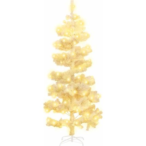 vidaXL Helix Weihnachtsbaum mit Beleuchtung und weißem Ständer 180cm PVC (1/5)