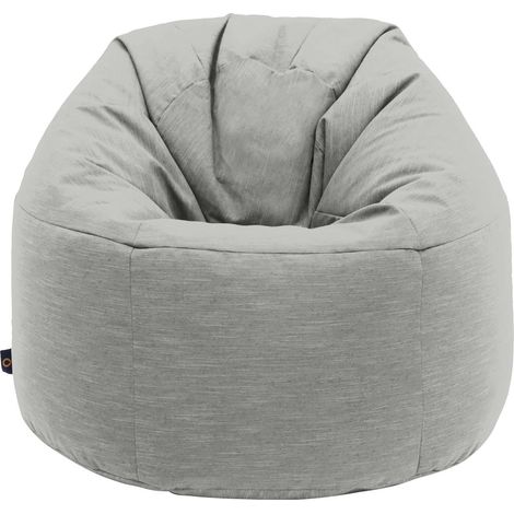 Loft 25 - Runder Sitzsack fürs Wohnzimmer, runder Sitzsack für den Innenbereich für Erwachsene, ergonomischer Gaming-Sitzsack mit hoher Rückenlehne, entspannender Sofasitz - Schiefer (1/5)