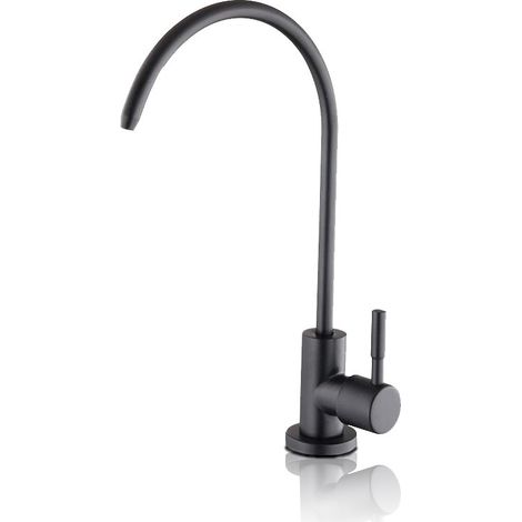 Grifo moderno negro mate para ósmosis inversa en acero inoxidable SUS304 (1/5)