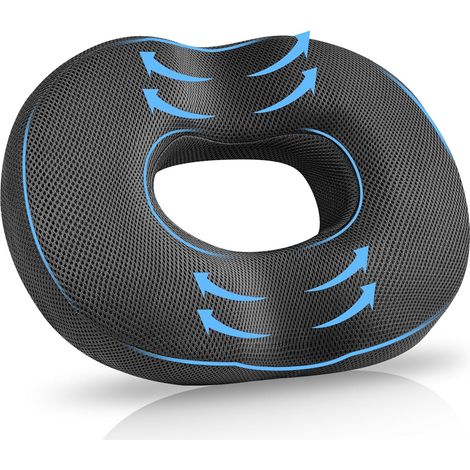 1 Coussin Orthopédique, Mousse à Mémoire de Forme, Anneau Ergonomique, Housse Lavable, Pour Bureau Voiture Fauteuil Roulant