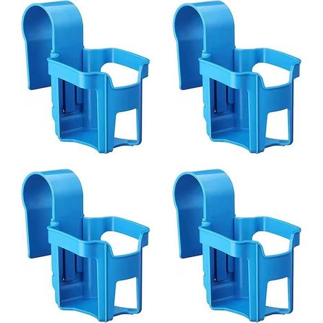 Ensemble de 4 porte-gobelets de piscine, QttvbTna, en plastique, bleus (1/5)