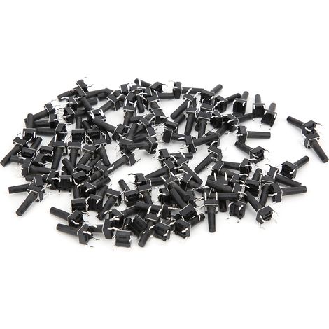 100 pièces interrupteur Tactile momentané Micro bouton ingénierie plastique DC12V 50mA DIP 6x15mm