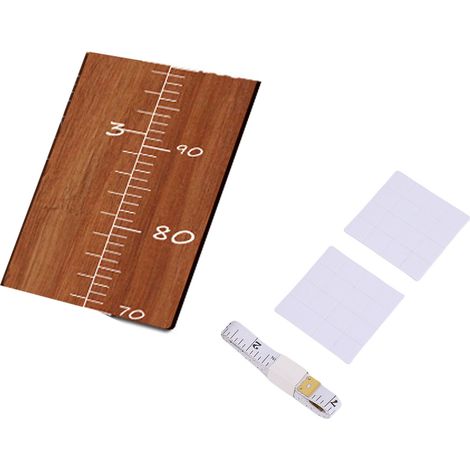Toise croissance bois avec ruban mousse – Mesure mural déco girafe couleur noyer, décoration (1/4)