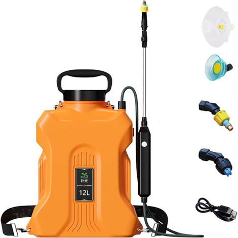 Pulvérisateur électrique grande capacité de 12 L, pulvérisateur dorsal à batterie pour le nettoyage, la désinfection et l'arrosage (1/5)