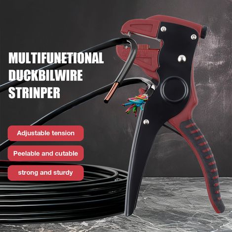 Pince à dénuder à bec de canard rouge, pince à dénuder automatique multifonctionnelle, pince à dénuder spéciale pour électricien, coupe-fils et pince à sertir