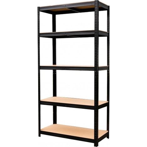 Scaffale in Metallo 5 Ripiani Componibile Zincato Rosso Nero Bianco Verdelook - Tonalità: Nero