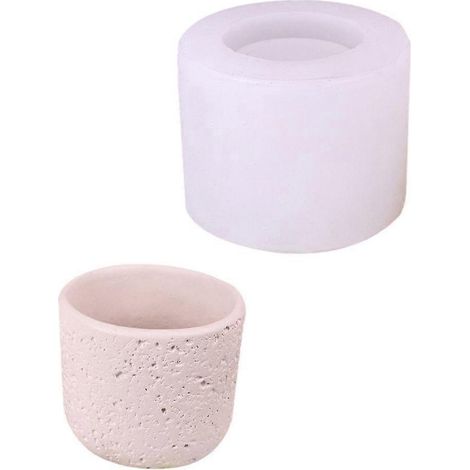 Moule en silicone pour pot à bougie en béton, coupelle à bougie et pot de fleur pour résine époxy, moulage DIY facile. (1/4)