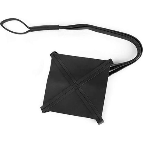 Panier suspendu en cuir noir raffiné, idéal pour les plantes d'intérieur, les légumes, les fruits et les cosmétiques. (1/5)