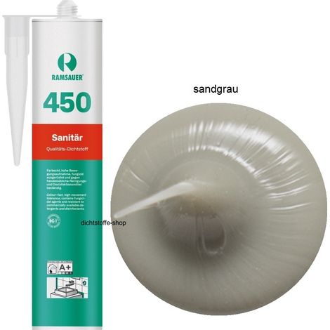 Ramsauer 450 Sanitär Silikon Fugen Dichtstoff 310ml Kartusche sandgrau