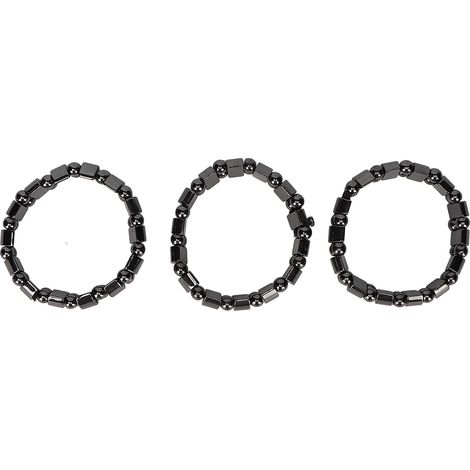 Bracelet magnétique élastique à perles, bracelet minceur par magnétothérapie, stimulation minceur, thérapie par acupuncture, soin brûleur de graisse, lot de 3, double couche (1/5)