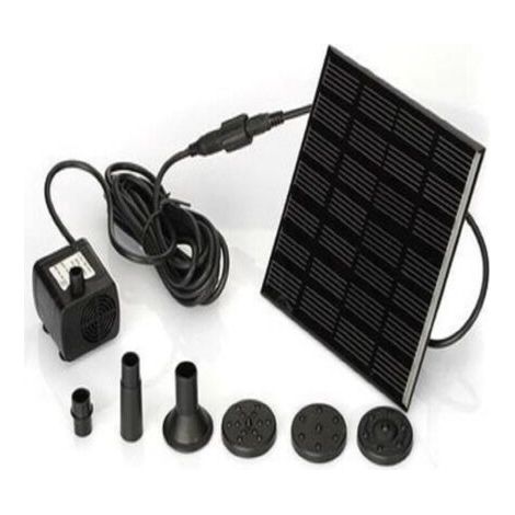 7V 1.2W Pompe Solaire Pour Fontaine, Pompe à Eau Solaire avec 6 Buses Kit de Fontaine Submersible sans Brosse,11x11cm,Longueur de ligne 3m (1/5)