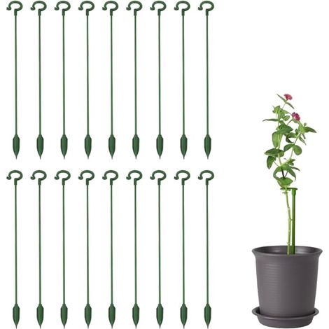 Lntyq Pflanzenstütze, 18-teilig, Pflanzenstütze für den Innenbereich, 27 cm, Pflanzenstäbe, Stützstäbe, Pflanzenwachstumsfixierung für Orchideen, Pfingstrosen, Lilien, Rosen usw. (1/5)
