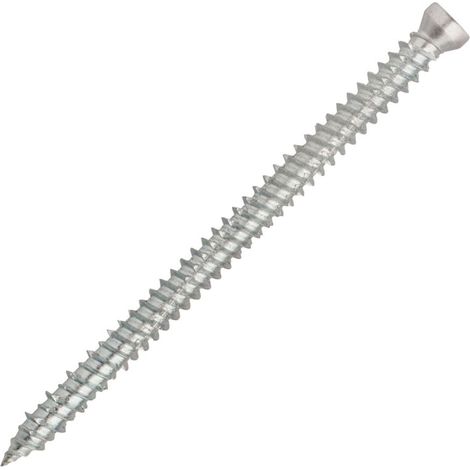 Vis béton R à fixation directe 7.5x132 mm Tête réduite TX25, Boîte de 100, Fixation directe dans le matériau support, Montage traversant sans tension grâce à son filetage