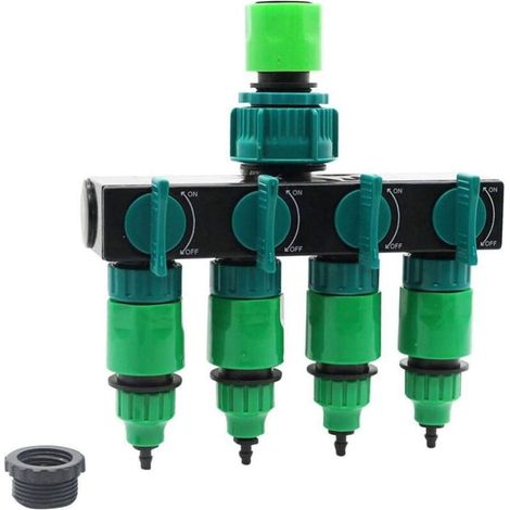 Répartiteurs à 4 voies pour irrigation goutte à goutte de jardin, raccords de tuyau pour accessoires de jardin universels (1/4)