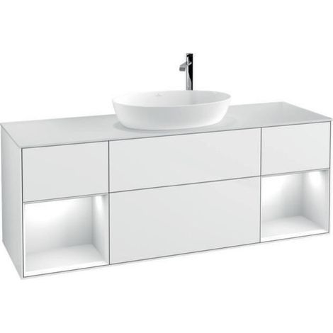 V&B Waschtischunterschrank FINION 1600x603x501mm Regal glos. wh glos. wh (1/4)