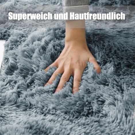 Tapis en peluche 160x200 cm – Moderne et moelleux, microfibre ultra-douce, adapté pour salon, chambre ou couloir, Beige