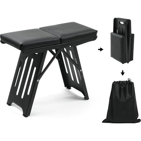 Tabouret pliant avec poignée, chaise pliante, tabouret de bar pliant pour adultes, tabouret pliant avec pieds antidérapants, robuste et portable, idéal pour une utilisation intérieure et extérieure, c (1/5)
