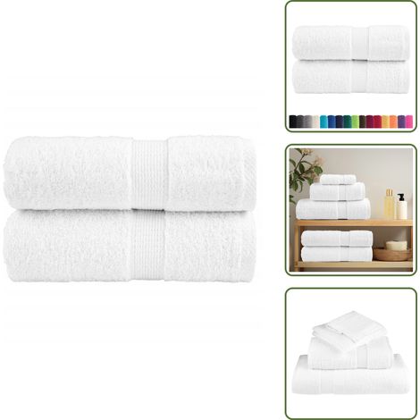 The Living Store Premium-Waschtücher SOLUND 2 Stk. Weiß 30x30 cm 600 g/m² - Baumwollhandtücher (1/5)