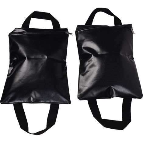 2 sacs de sable noirs, poids portables avec bandage pour sport, tente extérieure, fixation de cadre et filet (1/5)