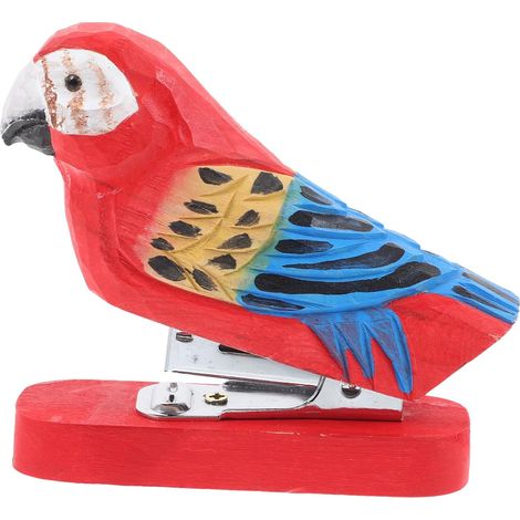 Agrafeuse animalière, agrafeuse adorable et réutilisable, papeterie amusante, statue d'animal en bois (1/4)