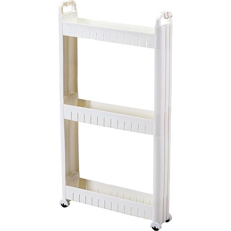 Chariot De Rangement 3-Tier, Chariot De Rangement Mince Mobile, Chariot De Stockage, Étagère sur roulettes, pour Cuisine Étroites, Salle De Bain, Buanderie, Bureau (Size : 3 Layers - Heighten) (1/5)
