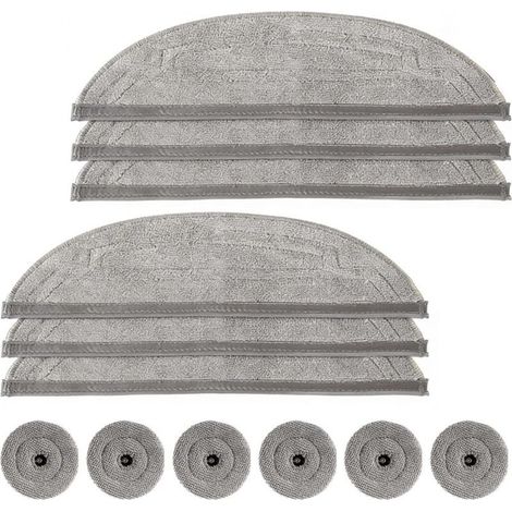 Lot de 6 recharges pour serpillières robot aspirateur Roborock S8 MaxV Ultra / S8 Max Ultra avec modules vibrants et tampons de bord (12 unités) (1/5)