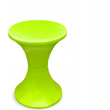 Taburete de plástico con forma de reloj de arena, producto pulido (1/4)