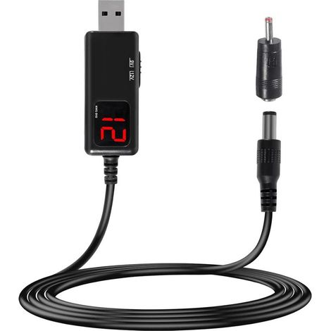 Câble convertisseur élévateur de Tension USB 5V à 9V 12V,USB 5V 2A vers DC5521 Adaptateur Secteur pour Convertisseur élévateur 9V/12V 0,8A avec DC35135, avec Affichage LED (1/5)
