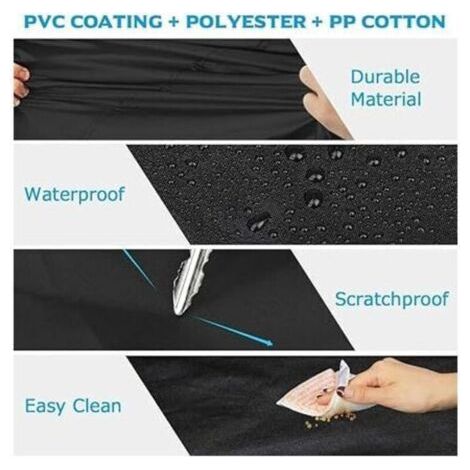 NALOOKAMIC Bâche pour Voiture SUV Impermeable 480 x 175 x 150cm Noir Extérieur Housse de Protection Auto SUV Étanche Couverture SUV,