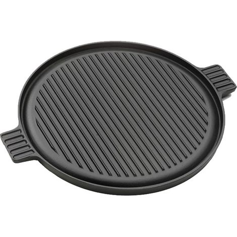 Piastra universale rotonda in ghisa smaltata per barbecue a carbone, accessorio per barbecue, 35 cm, nero