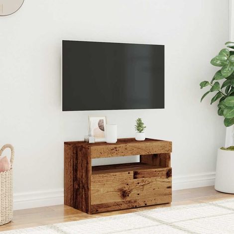 TV-Schrank mit LED-Leuchten Altholz-Optik 60x35x40 cm (1/5)