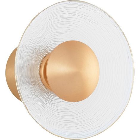 Merano Amarillo Applique Murale Encastrable Verre Clair Laiton Doré Aluminium LED 8W 536Lm 3000K