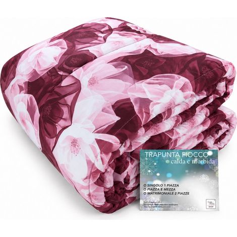 Trapunta Zaffiro Rosa, Piumone Invernale 300 g/m² in Microfibra Manopesca Made in Italy 1 PIAZZA E MEZZA (1/5)