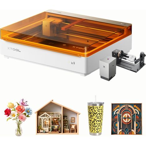 xTool M2 10W Graveur Laser, Double Caméra Intégrée, Sécurité de Class 1, Machine de Gravure Laser pour Bois, Acrylique, Stickers DIY et Cadeaux Personnalisés-M2 10W Kit de Luxe (1/5)