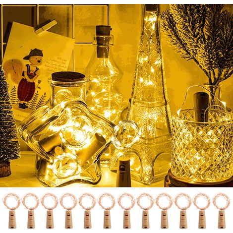Luces De Botella De Vino Con Corcho - Luces De Cuerda De Hadas - Para Decoración Navideña Y Diy - 1 Unidad (1/5)